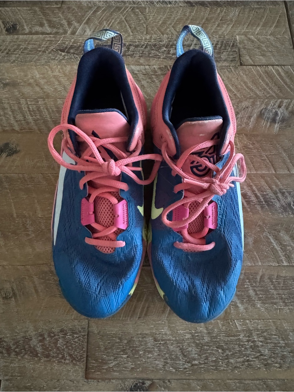 Nike Women's Navy Blue and Coral Athletic Sneakers